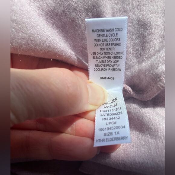 Cuddl Duds NWOT Comfortwear Soft Fleece Pullover Women's 1X Pink Lounge Comfy - Picture 7 of 7